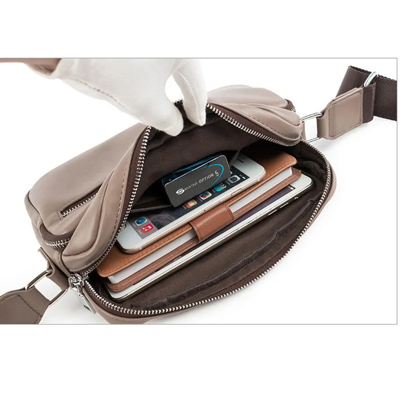 Men's Small Satchels Bag 2018 Fashion Leisure Leather Messenger For Men Brown PU Side Bags Mens Travel Shoulder |