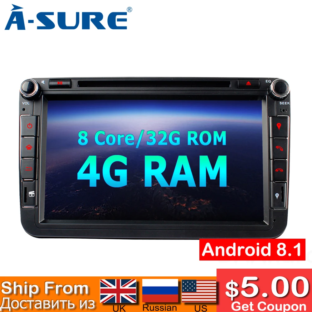A sure 8 дюймов Android 1 радио автомобильный dvd плеер gps навигация для Volkswagen VW Transporter T5