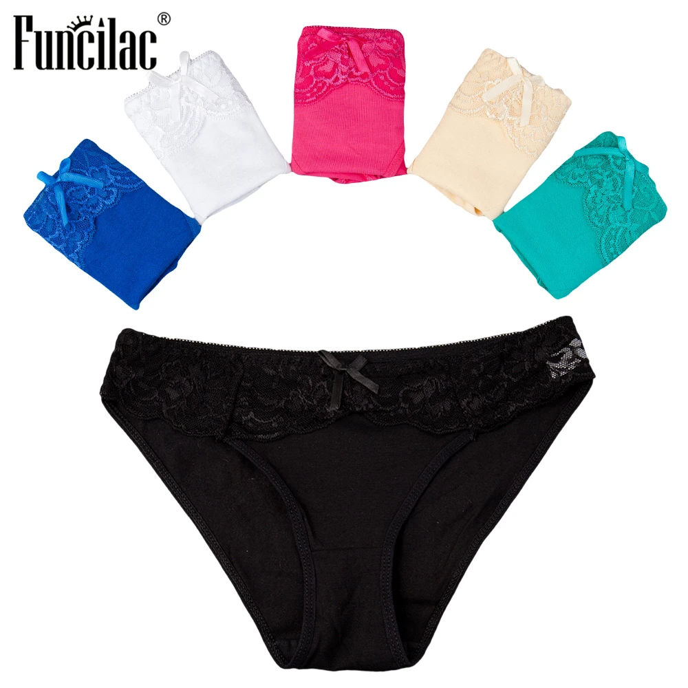 FUNCILAC женские хлопковые трусы сексуальные трусики для женщин кружевные