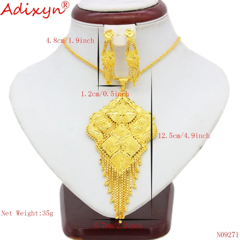 Adixyn Индия серьги/Цепочки и ожерелья/Подвеска Ювелирные наборы для Для женщин золото Цвет Эфиопский африканском стиле Вечерние подарки N09271