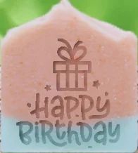 size5x5cm happy birthday natural handmade soap acrylic seal Mini DIY natural organic glass stamp chapter - Цвет: size5x5cm