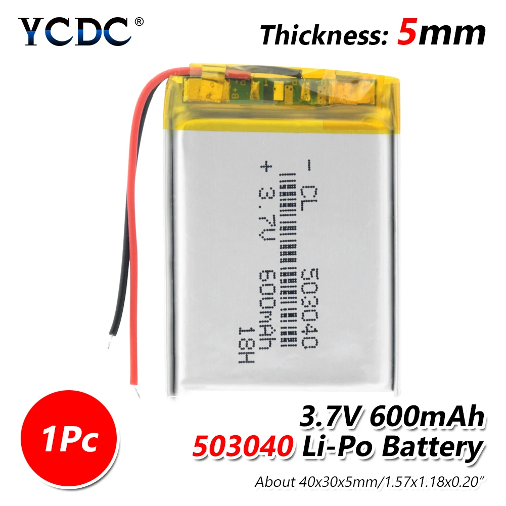 1/2/4x литий-полимерный аккумулятор Батарея Перезаряжаемые 600mAh Li-Po Батарея 503040 литий-ионный аккумулятор для батареи для Оборудование для psp MP3 MP4 gps Динамик гарнитура - Цвет: 1 piece