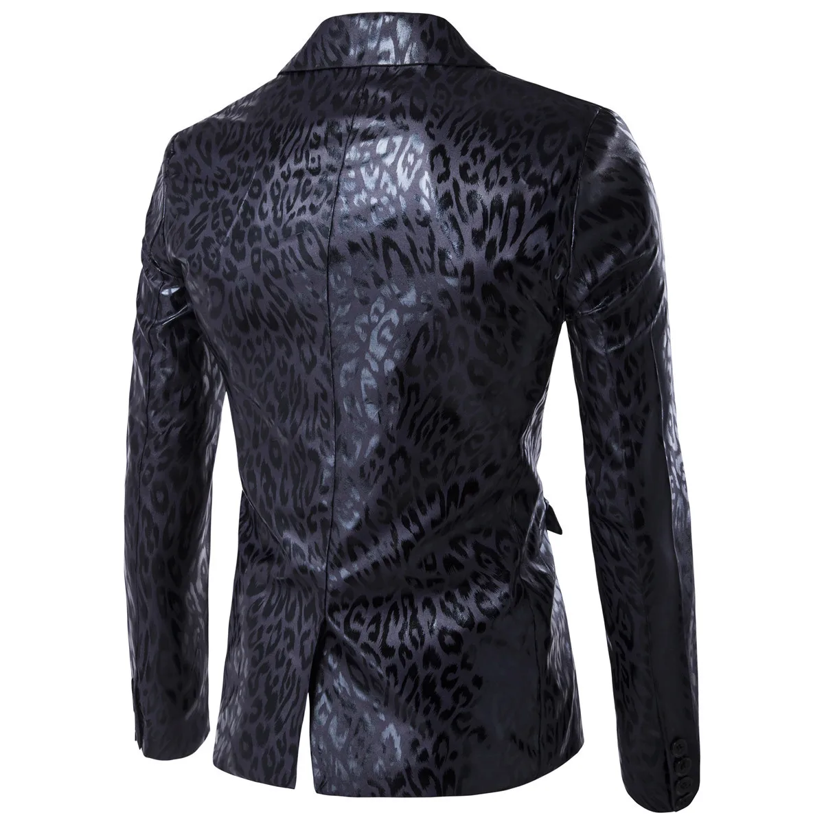 mens leather blazers Fashion Sexy Stylish Leopard Print Night Club Party Long Sleeve One Button Blazer Jackets for Men Groomsman | Мужская