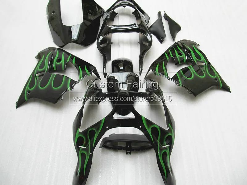 Пластиковый комплект обтекателей для мотоцикла Kawasaki ZX9R Ninja zx 9r 2000 2001 00 01 green falmes 7