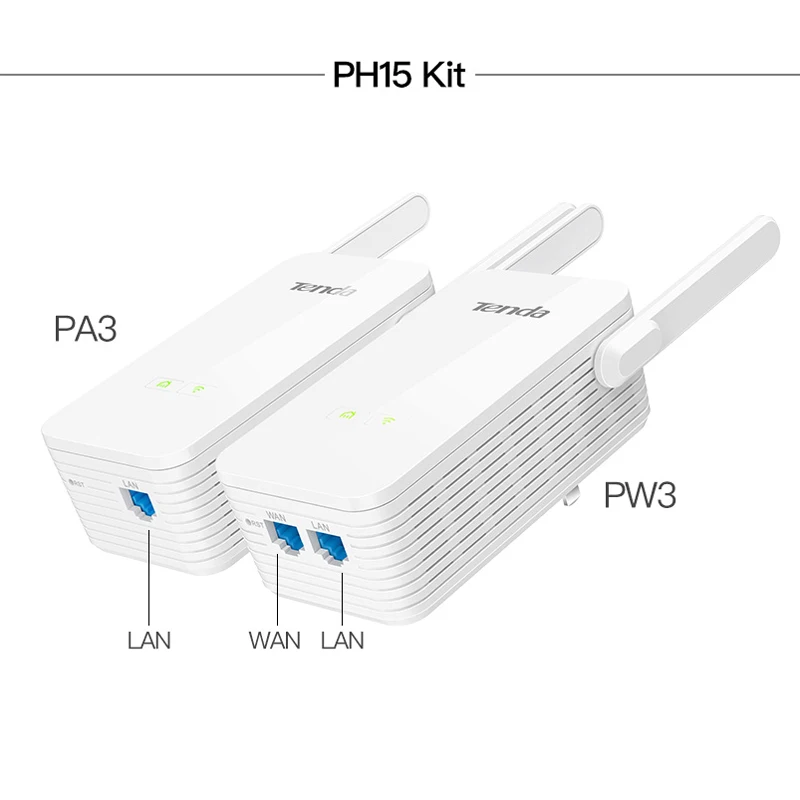 1 пара Tenda PH15 1000 Мбит/с Powerline Ethernet адаптер беспроводной WIFI удлинитель PLC сетевой IPTV