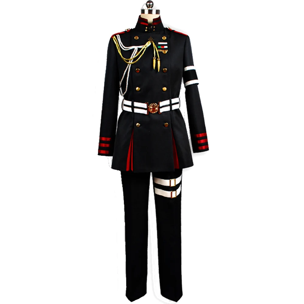 black VEVEFHUANG аниме Seraph of the end(Owari no Serafu косплэй костюм guren ichinose Косплэй костюм, одежда для мальчиков в стиле военной формы, наряд на Хэллоуин Костюмы набор - Цвет: black