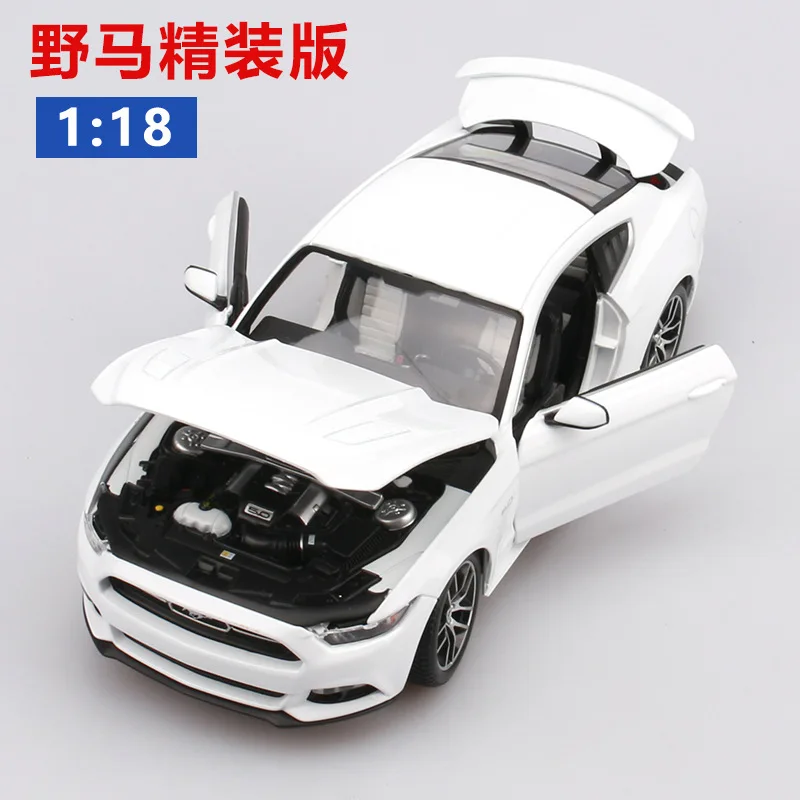 1:18 Scale Diecast Metal Car Model Toys For Ford Mustang Sports With Steering Wheel Control Original Box |