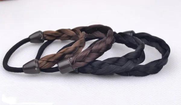 1 шт. корейский головной убор парик петля для волос кожаное кольцо плетеная