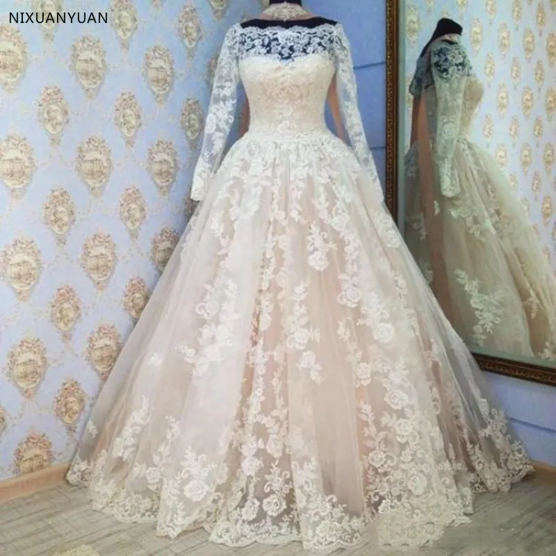 Robe De Mariage кружевные свадебные платья с длинными рукавами длина до пола