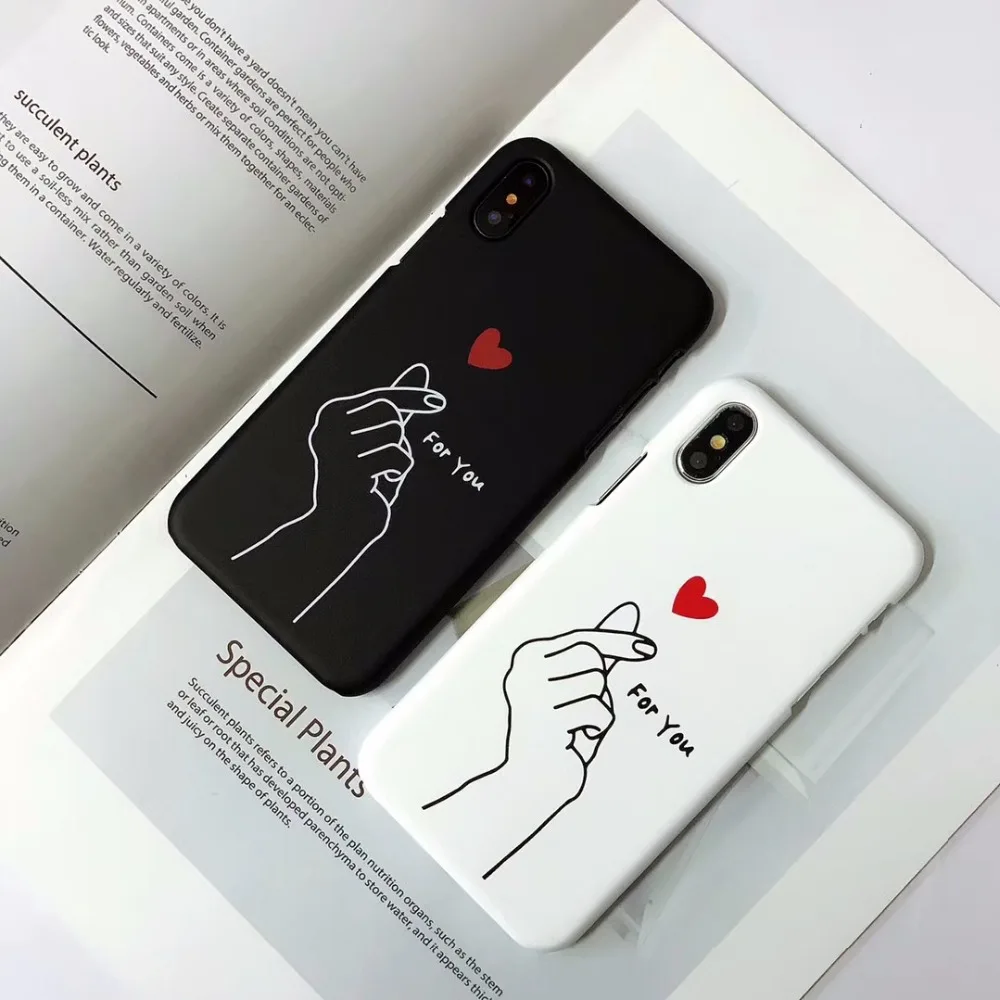 Bykrsen сердце любовь окрашенные телефона чехол для iPhone 6 Чехол модные пары задняя