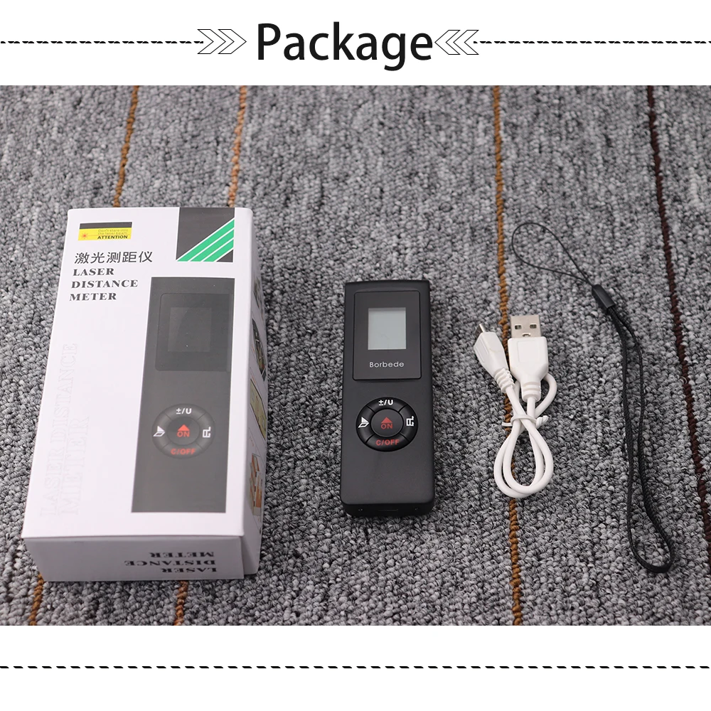 

Laser range finder 40 meters handheld small and light, length area volume Pythagorean calculation, carry around