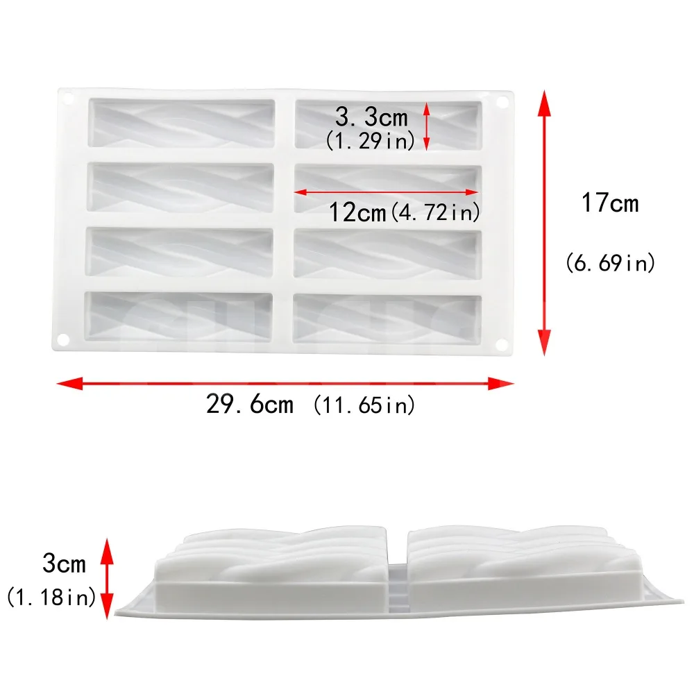 Белая антипригарная силиконовая форма для торта в форме 8 полости DIY хлебный мусс