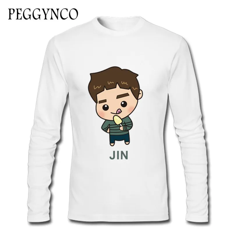 Мультфильм мальчиков SWAG jin Женская Футболка Горячая Аниме Осенние футболки для