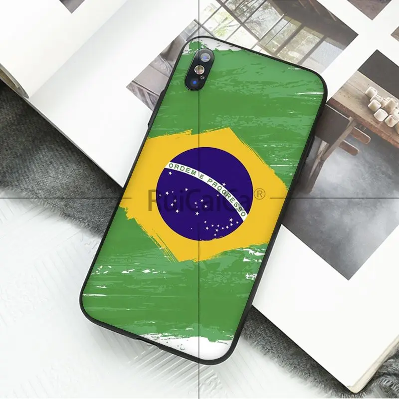 Ruicaica Мягкий силиконовый чехол для телефона из ТПУ с бразильским флагом Apple iPhone 8 7 6