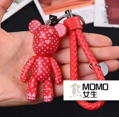12 Bomgom мультфильм Popobe хмурый медведь плюшевый кожаный ремешок брелок автомобильный держатель для ключей сумка держатель с подвеской смола брелок подвеска - Цвет: 12