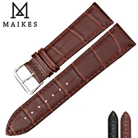 maikes new arrival soft genuine leather watch strap stainless steel buckle wristband watch band 18mm 20mm 22mm thin watchbands