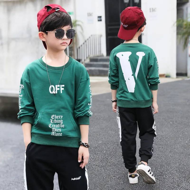 2018 Spring Autumn Children Wear Long Sleeved Sweater Sport Pants Two Sets For Boy | Детская одежда и обувь
