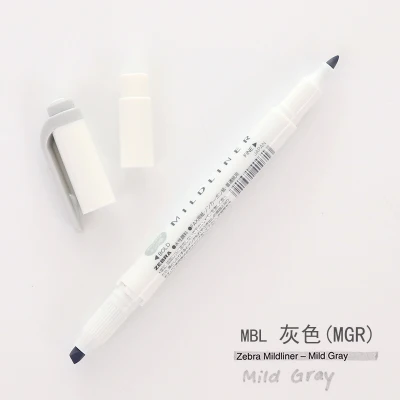 MBL MGR 1pcs Kawaii Japanese Zebra Mild Liner Highlighter Pen Fluorescent Double Headed marker Pen Color Mark Pen Cute Stationery - Цвет: MBL MGR