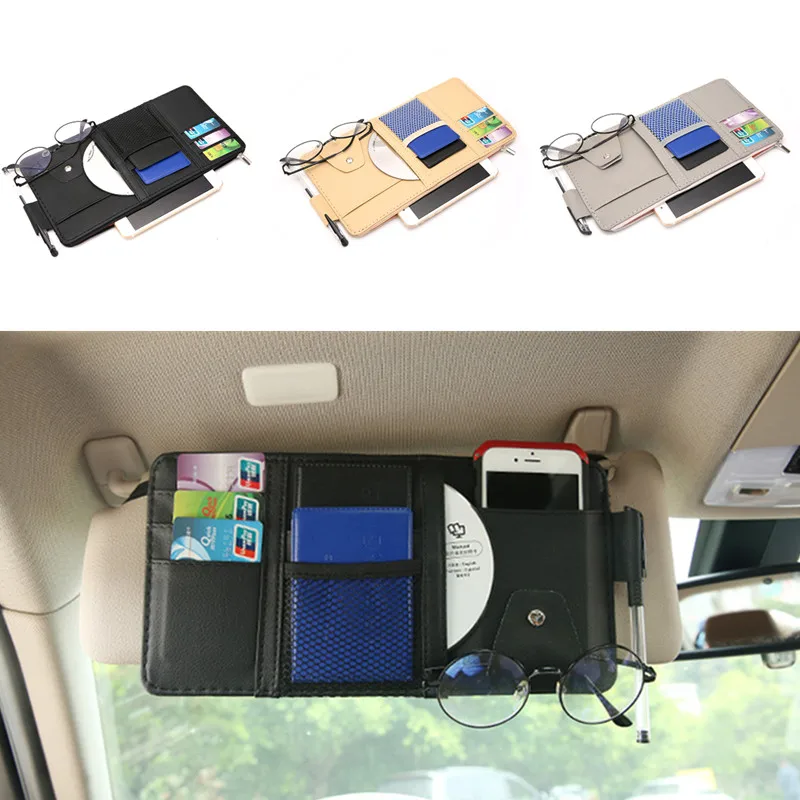 Car Accessories Auto Sun Visor Organizer Holder Tool Pouch for Citroen Picasso C1 C2 C3 C4 C4L C5 DS3 DS4 DS5 DS6 Elysee