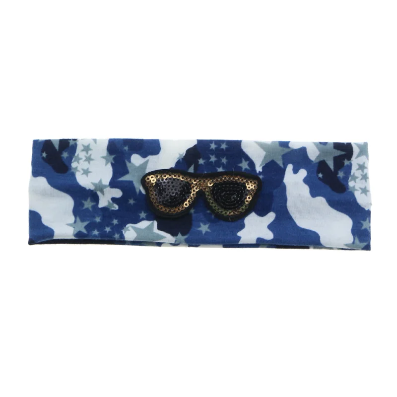 Sunlikeyou Toddler Turban Sequins Cartoon Glasses Cotton Elastic Newborn Hair Band Accessories Boys Girls Baby Headbands |