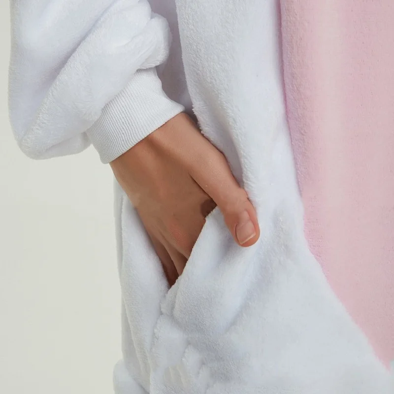 Новинка 2019 г. Милый Белый Кот Onesie Kigurumi для женщин с длинным рукавом животных
