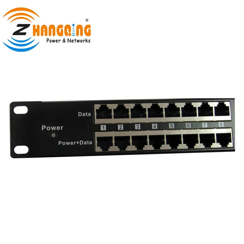 Безопасность Пассивный PoE инжектор Mid span для ip камеры 802. 3af/at панель 24 порта с 24V 120W