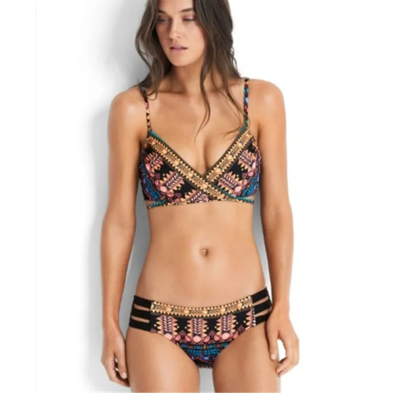 Европа и США Купальники Новые взрывы женский раздельный купальник Национальный