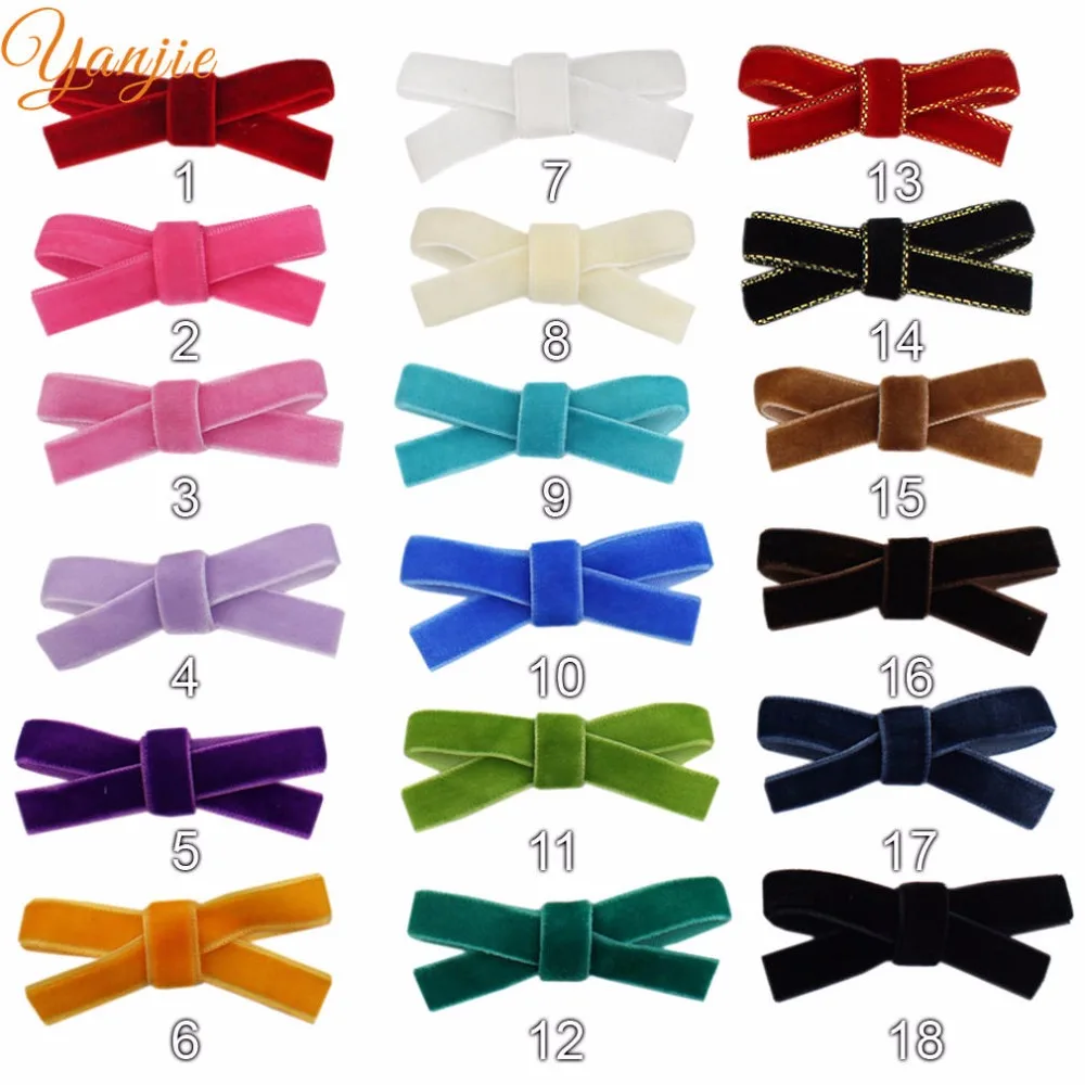 Трендовая бархатная заколка с бантиком 2 25 дюйма 18 шт./лот|bow girl|hair bowshair clip |