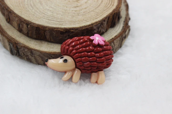 Каваи лиса Ежик фигурка животное плоская задняя Смола DIY праздник свадебное