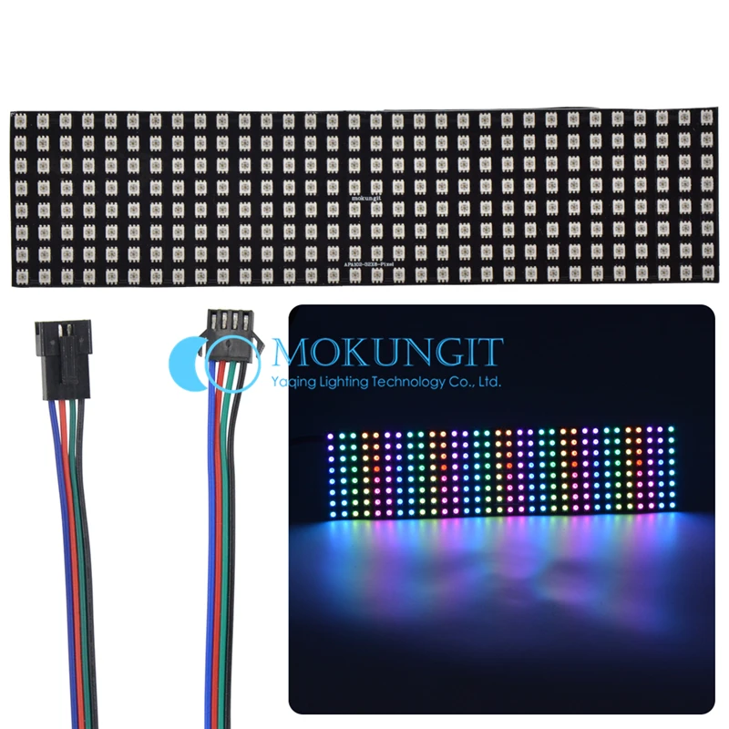 Гибкая панель SK9822 8x32 16x16 5050 RGB SMD полноцветная Пиксельная дисплея адресный свет 5 В