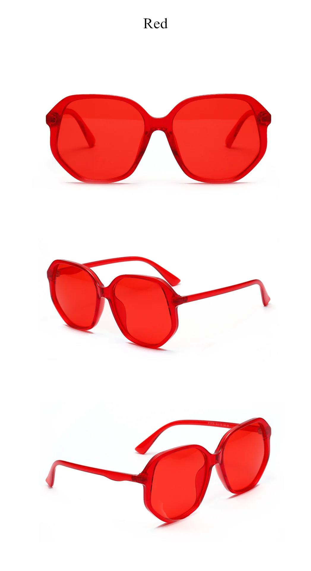 YOOSKE Oversized Women Sunglasses 90s Luxury Brand Designer Candy Colors Sun Glasses Ladies Retro Irregular Frame Glasses