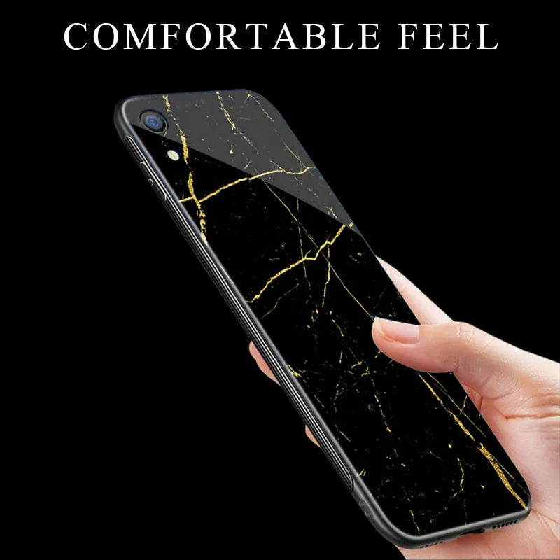 Luxury Glass Phone Case for OPPO R15 Pro R9 R9S Marble Tempered R11 R11S Plus Cover Soft Edge Coque |