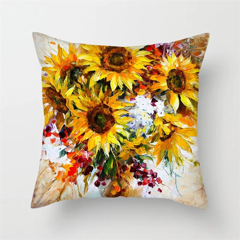 Чехол на подушку с масляной росписью Fuwatacchi Цветочная подушка для фортепиано