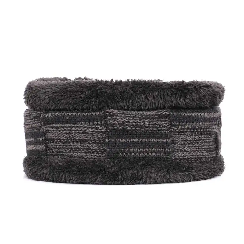 Новая мужская зимняя шапка шарф вязаная маска Gorras свободная Мужская и женская теплая и удобная Лыжная нашивка на шарф мужская шапка - Цвет: Black C