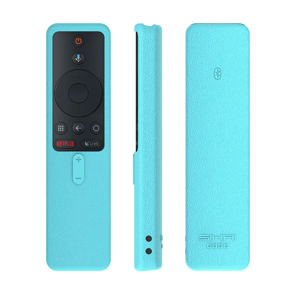 SIKAI для Xiaomi mi BOX tv BOX S Smart tv 4K Ultra HD Пульт дистанционного управления Чехлы для Xiao mi s Силиконовый противоударный защитный чехол - Цвет: fluorescent blue