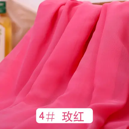 4 Hot pink 5 м шифоновая ткань свадебное платье подкладка драпировочная ткань юбка вечерние украшения жоржета тюль платье материал - Цвет: 4 Hot pink