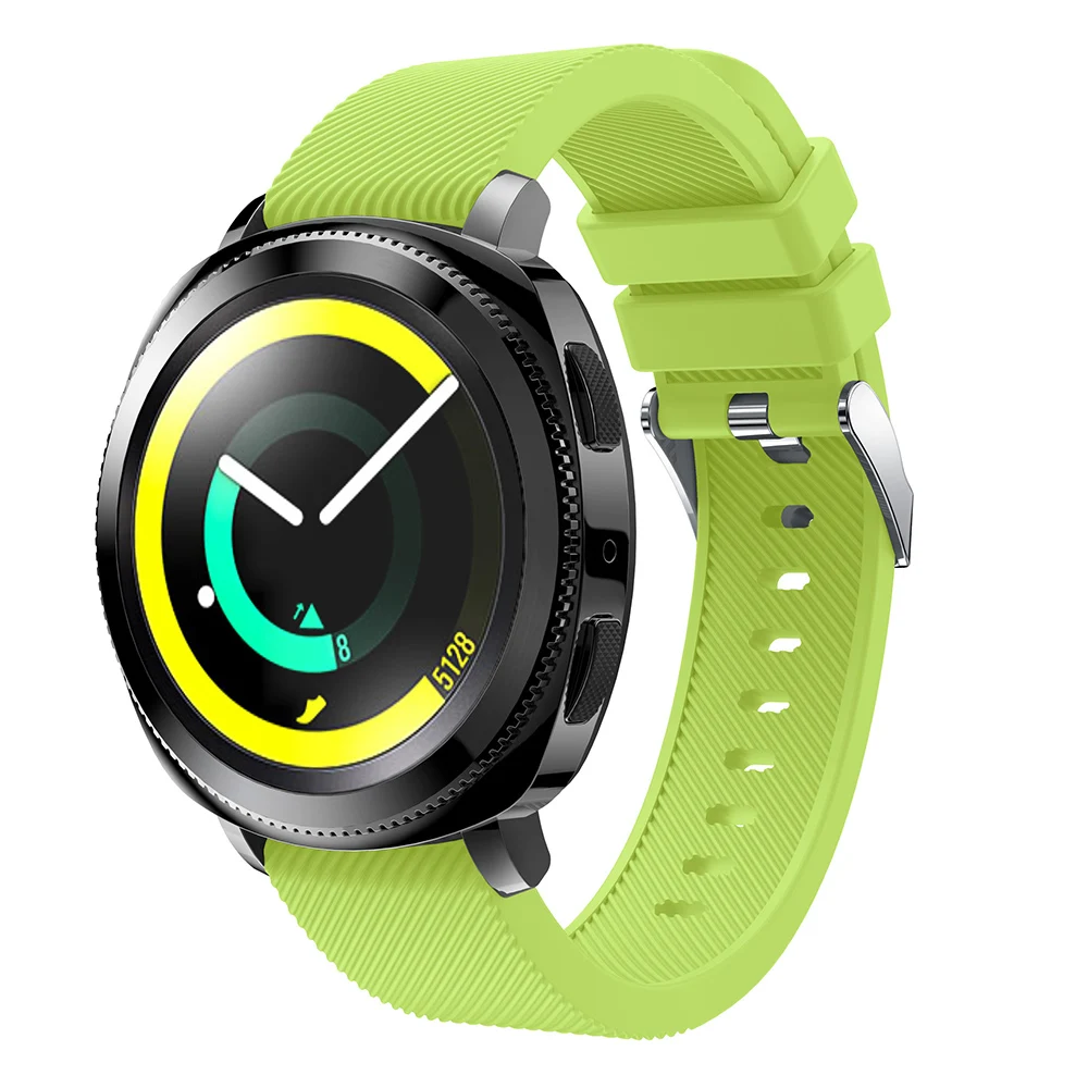 100 шт. для samsung gear Sport 20 мм ремешок для наручных часов часы ремешок спортивный мягкий силиконовый ремешок для часов на замену браслет ремешок на запястье