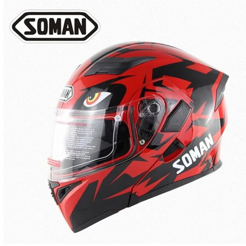 DOT approved Soman 955 SkyEye двойные линзы уличные мотоциклетные шлемы Воздухопроницаемый