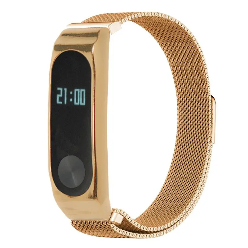 Цветной ремешок из нержавеющей стали для часов Xiaomi mi Band 2 Магнитная застежка с петлями умный браслет Ремешки mi Band 2 спортивный браслет