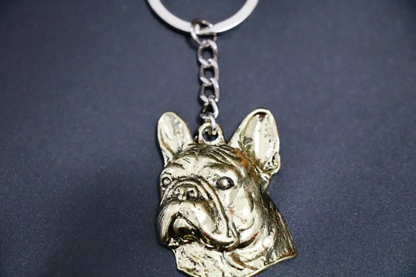 Цвет: желтый Брелок c французским бульдогом, популярный ручной работы, украшенный резным брелком, брелок для ключей, быстрая - Цвет: Цвет: желтый