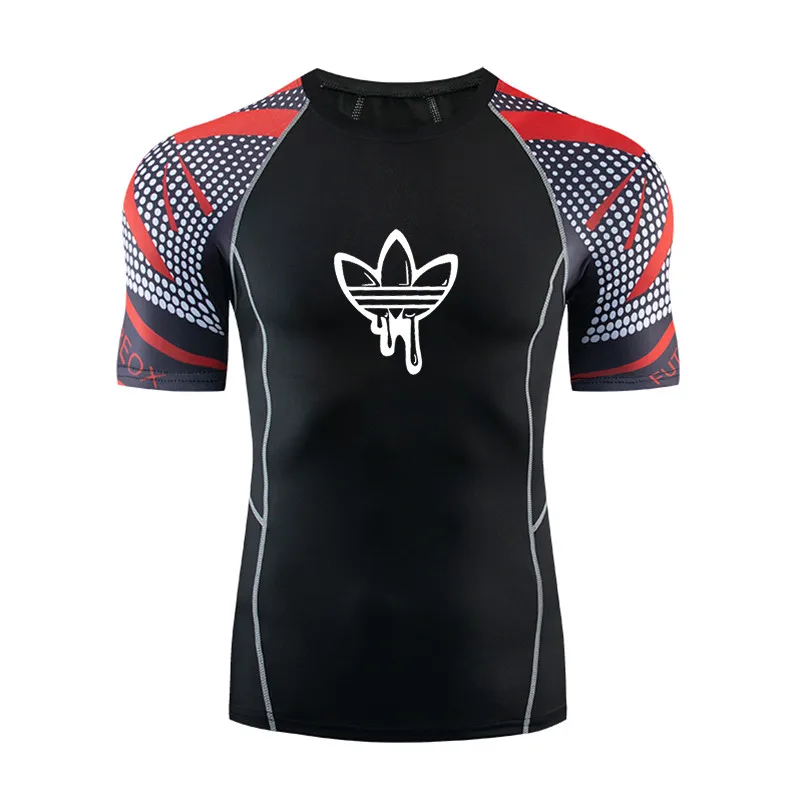 FUTUREOX бренд Herren фитнес-тренировочный sbekleidung Rashguard Топ 3D футболка с коротким рукавом MMA бег Бодибилдинг Топ - Цвет: GY04