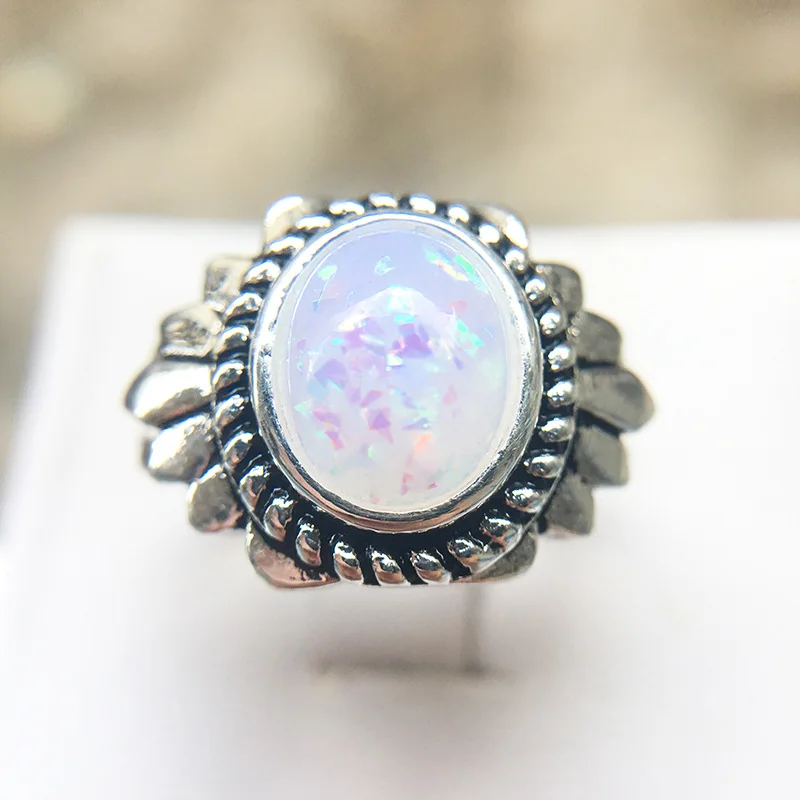 Женское кольцо с опаловым покрытием розовое белое синее модное для помолвки |