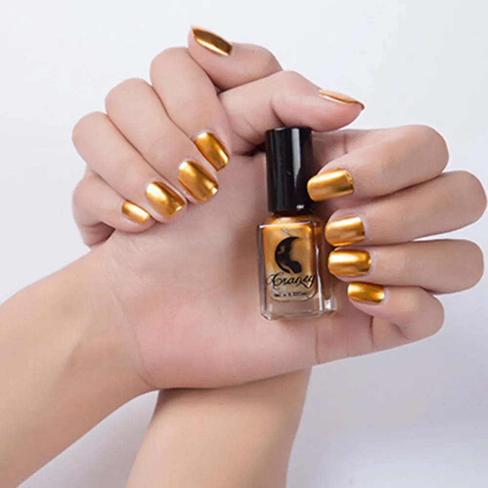 Зеркальный лак для ногтей Серебряный Прозрачный фиолетовый розовый золотой цвет