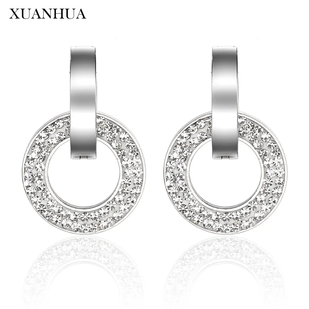 Серьги гвоздики XUANHUA из нержавеющей стали Женские Ювелирные изделия Vogue 2019