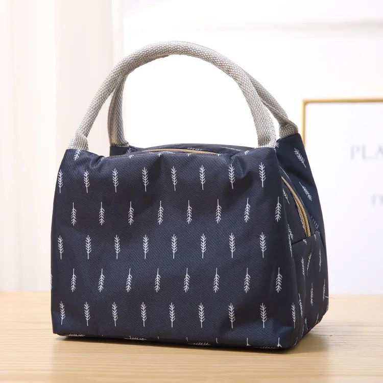 Navy feather B Ruputin свежесть, изоляция сумка для обеда для Для женщин студент малыш Термальность утепленные для пикника из ткани Оксфорд ящик-охладитель для пищевых продуктов сумка для хранения льда сумки - Цвет: Navy feather B