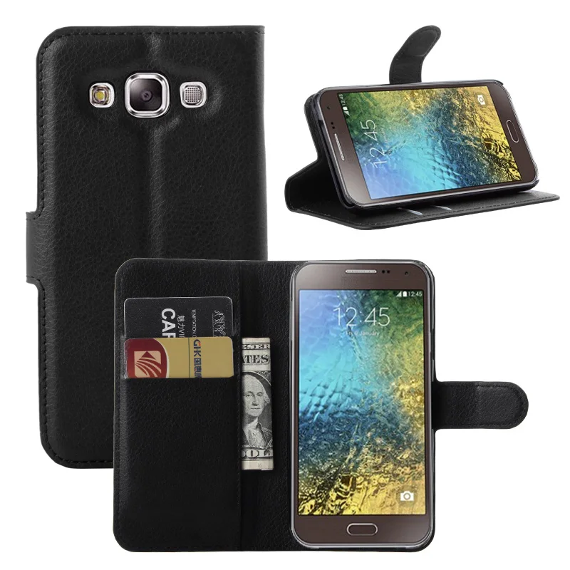 Кожаный чехол кошелек с откидной крышкой для Samsung Galaxy E5 E5000 E500 E500F E500h 5 дюймовый