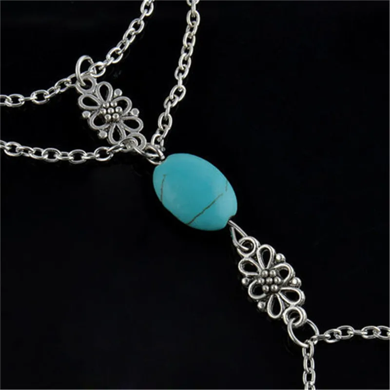 Модные ювелирные изделия в стиле бохо панк посеребренный браслет-цепочка