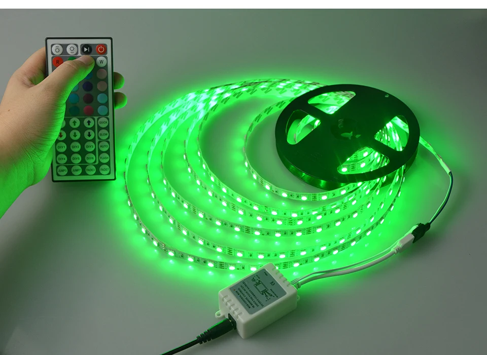 Светодиодный светильник для спальни DC 12 В 5 м RGB 5050 Светодиодный светильник лента с ИК-пультом дистанционного управления Рождественское украшение ночное освещение