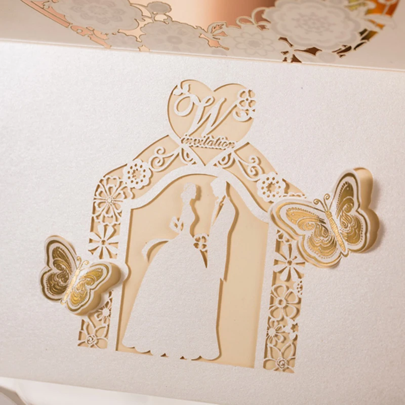 (20 шт./лот) открытая Цветочная Европейская искусственная Золотая фольга Бабочка