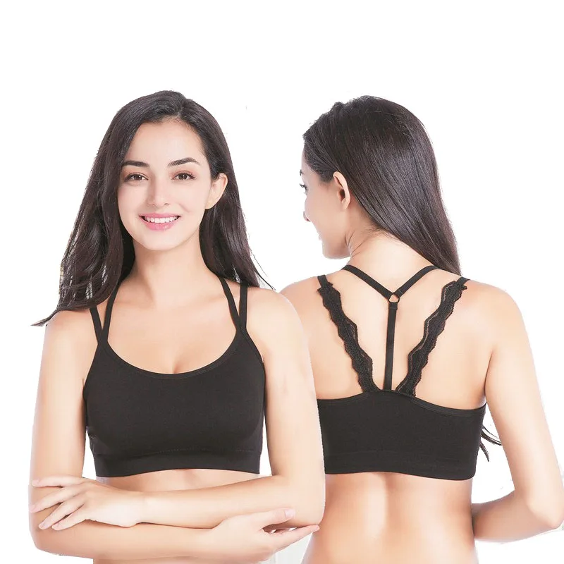 2018 Новый Бесшовные Фитнес топ бюстгальтер красивый Back Lace Halter ремень с площадки